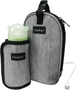 Flaschenwärmer für Babymilch USB Tragbar Heiztasche Auto Wasser Grau  - Bild 1 von 6