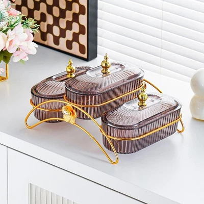 Dried Fruit Salad Plate with Lid Food Appetizer Serving Tray for Snack Party - Image 1 of 2