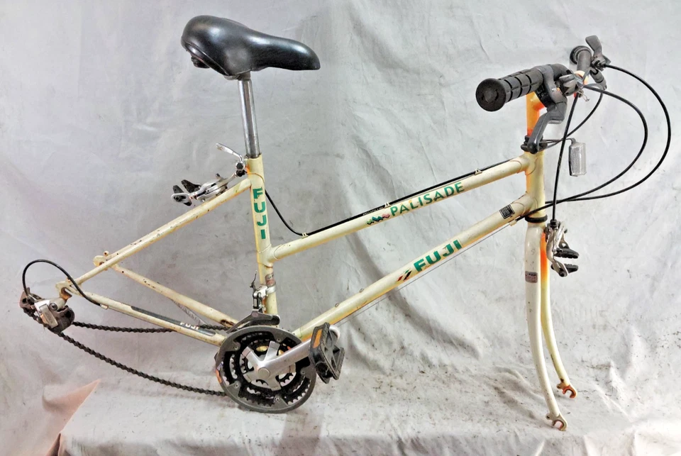 Juego de cuadro de bicicleta híbrida Fuji Palisade 1988 mediano 17" acero cromado remitente de EE. UU.:) Foto 1 de 4