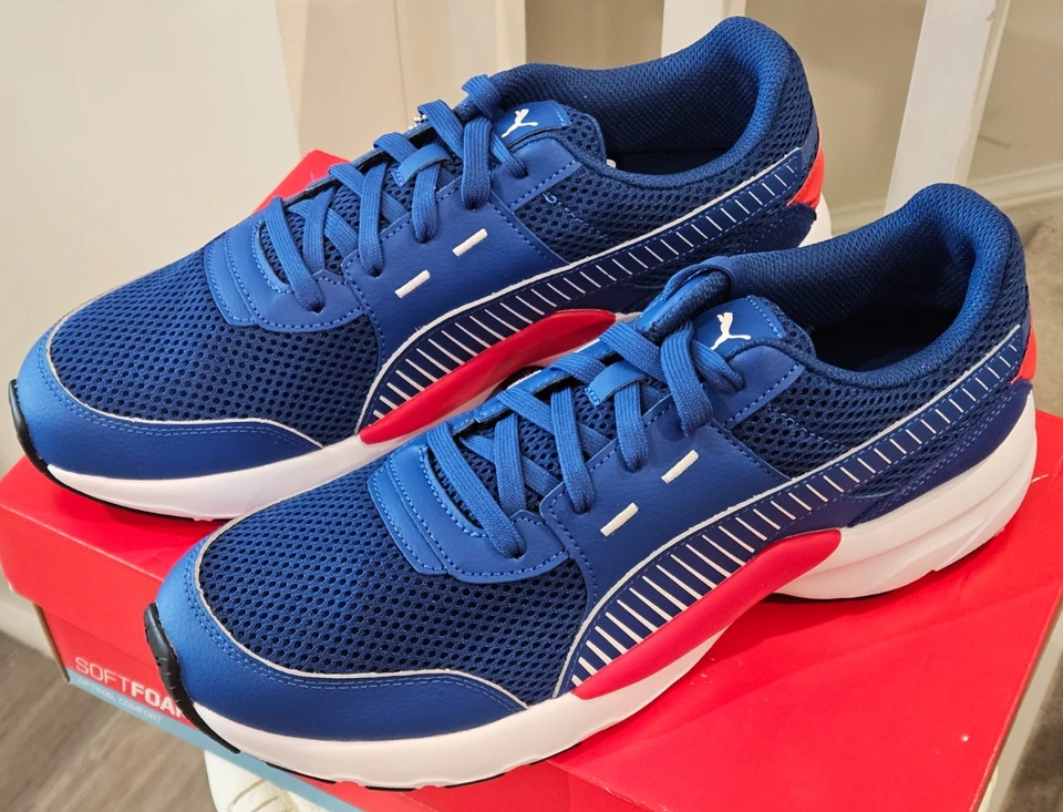 Puma Future Runner Premium Sneakers Galaxy Blue/White/Red 369502-06 Men’s 10.5 - Image 1 of 4
