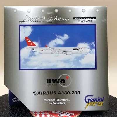 Gemini Jets 1/400 AIRBUS A330-200 NORTHWEST AIRLINES nwa N853NW GJNWA556 Silver - Image 1 of 4