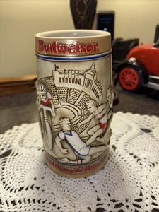 1984 Los Angeles Olympics Budweiser Beer Stein Mug Anheuser Busch Ceramarte - Picture 1 of 10