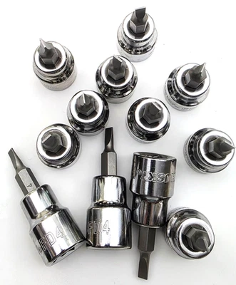 Lot of 12 Husky FD4 Slotted 4 mm Bit Sockets 3/8" Drive - Image 1 of 4