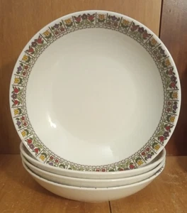 Royal Doulton FIREGLOW Coupe Cereal bowl set of 4, 6 3/4", TC1080, England, EUC - Picture 1 of 12