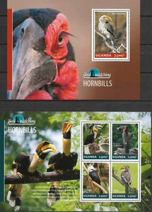 UGANDA - 2014 MNH "PÁJAROS - Cálaos" ¡Dos hojas de recuerdo!! - Imagen 1 de 1