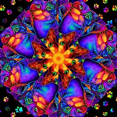 Kit de edredón precortado 12-6" kit de bloque de caleidoscopio mariposas, RAINBOW WILDCATS Foto 1 de 4