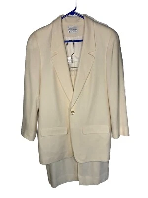 De Colección Miss Pendleton 8 Crema Falda Traje Blazer 100% Lana Virgen Negocios Carrera Foto 1 de 4