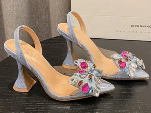 Women's Fashion Rhinestone Butterfly Knot Pointed Toe sandals high heels shoes - Picture 1 of 7