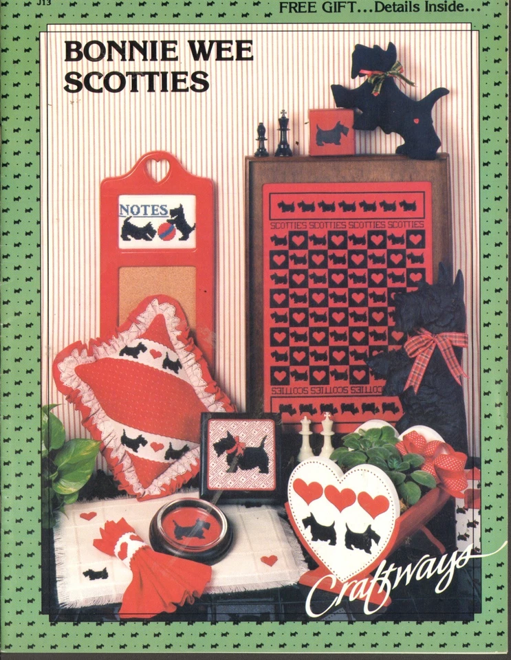 Craftways Bonnie Wee Scotties Counted Cross Stitch Pattern Book 16242 dated 1985 - Image 1 of 2