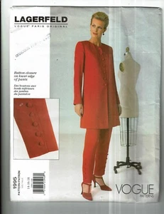Vogue #1995 VTG (Lagerfeld) Jacket- Pants w/variation Pattern Sz 14-18 UC - Picture 1 of 2