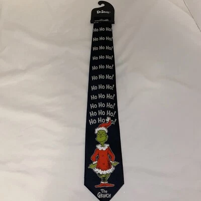 Dr Seuss галстук Grinch Санта Рождественский галстук Ho Ho зима полный тела - Изображение 1 из 4