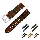 Watch Bands Cowhide Genuine Leather Wristwatch Straps Watch Part Dark Brown 24mm
