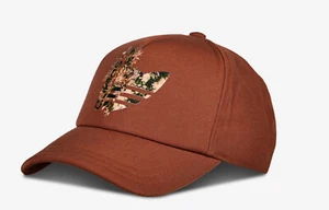 ADIDAS ORIGINALS FLORAL LOGO TRUCKER CAP BRAUN OSFW DRUCKKNOPFLASCHE DAMEN HERREN NEU - Bild 1 von 3