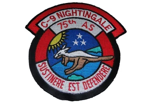 US-Air force-Aufnäher  75th Airlift Squadron C-9 Nightingale  ca  10 cm - Bild 1 von 1