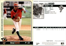 Brad Hand 2009 MultiAd Greensboro Grasshoppers #7 Card *AutographDen*