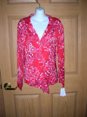 JOSIE NATORI - PRECIOSO CONJUNTO DE PIJAMA CORTO - GRANDE - ROJO FLORAL - ¡NUEVO CON ETIQUETAS!! Foto 1 de 4