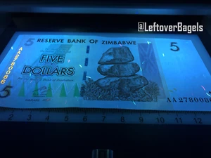 Zimbabwe 5 Dollar Bill Banknote Money Currency - Pre 100 Trillion Series - Picture 1 of 4