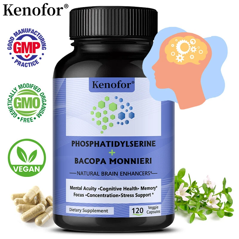 Suplemento 2 en 1 de fosfatidilserina y Bacopa Monnieri - Memoria cerebral Foto 1 de 4