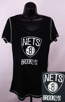 Brooklyn Nets Shirt Womens Medium Black #7 Joe Johnson Scoop T-Shirt NWT ST57 - Image 1 of 3
