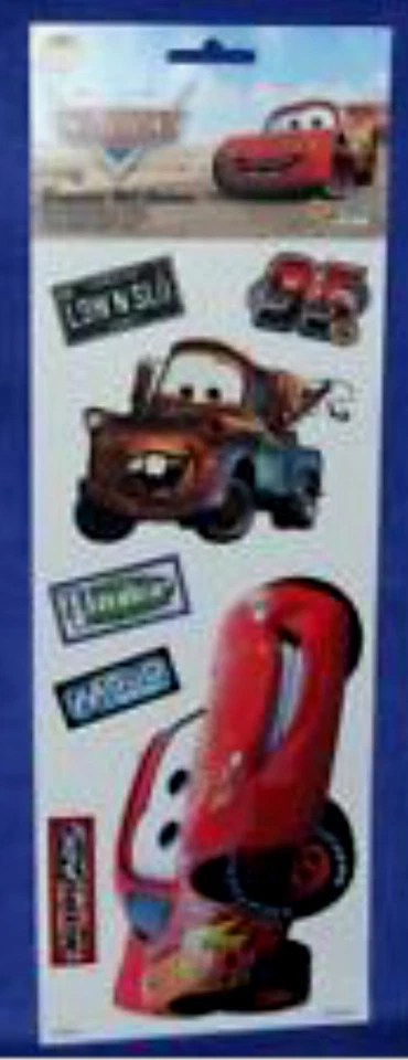 Pegatinas de pared reutilizables de películas de coches de Disney Pixar Lightning McQueen Mater nueva calcomanía Foto 1 de 1
