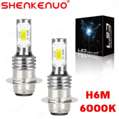 H6M/P15D LED Headlight 6000K Light Bulb for Yamaha Warrior 350 1987-2003 2004 - Image 1 of 4