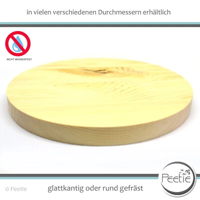 1x Holzscheibe Kiefer Leimholz 18 mm Holzrad rund Tischplatte Scheibe  - Bild 1 von 4