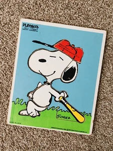 Vintage Playskool Snoopy Superstar Schulz Wooden Puzzle 230-17 - Picture 1 of 2