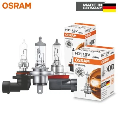 OSRAM 12V H1 H3 H4 H7 H11 Original Halogen Headlight H8 H9 H16 HB3 HB4 Car Bulbs - Image 1 of 4