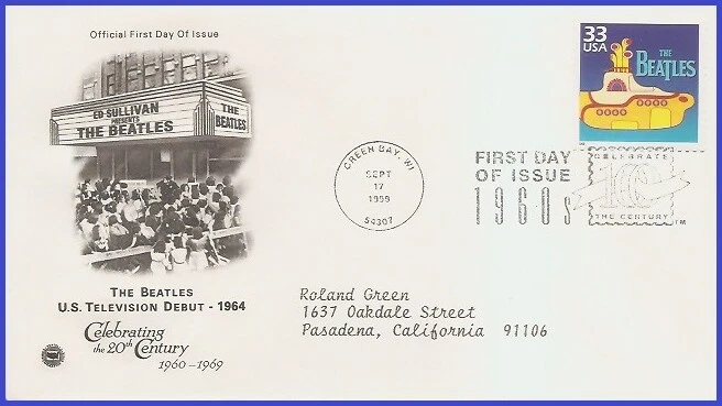 USA5 #3188o ADDR PCS ARTCRAFT FDC   1960s The Beatles - Image 1 of 1