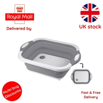 3 in 1 Collapsible Cutting Board Foldable Chopping Board Camping Dishes Sink Spa - Image 1 of 4