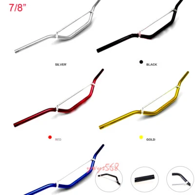 Manillar de aluminio 7/8" 22 mm ATV Dirt Pit Bike Motocross MX motocicleta todoterreno Foto 1 de 4