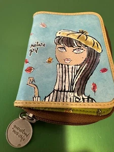 Cartera Nature Girl Bobbypin de Jeffrey Fulvimari Doble Pliegue Cremallera Alrededor Cierre a Presión - Imagen 1 de 13
