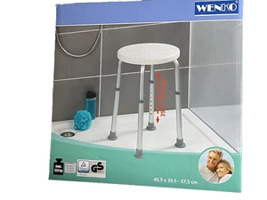 Duschhocker Weiß rund 8-fach höhenverstellbar Wannenhocker Badhocker WENKO - Bild 1 von 1