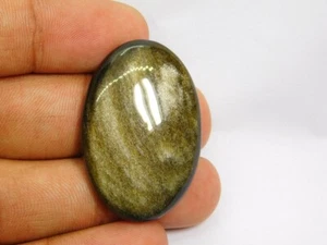Piedra preciosa suelta cabujón obsidiana arco iris 100 % natural para joyería 51 quilates ME-1867 - Imagen 1 de 3