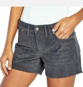 Gap Corduroy Shorts Womens Size 10 Black Frayed Hem Soft Stretch - Picture 1 of 3
