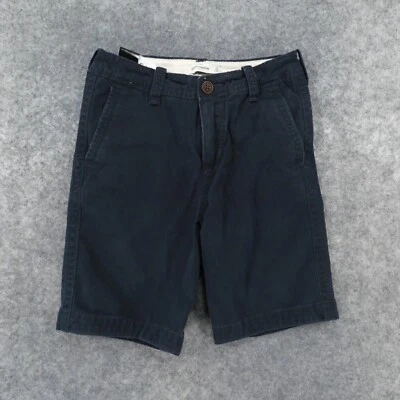 Pantalones Cortos Abercrombie Niños Jóvenes Niños 12 Chinos Frente Plano Azul Marino con Entrepierna de 8" Foto 1 de 4
