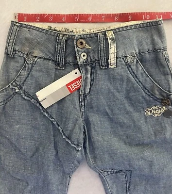  NEW DIESEL GIRLS CAPRI JEANS KIDS LIGHT DENIM PANTS SIZE 8  - Image 1 of 4