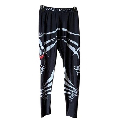 Leggings Warhammer Feminina Grande Preto Branco Athleisure Estampa Gráfica Calças - Imagem 1 de 4