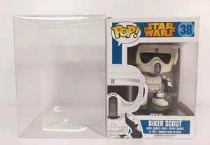 Funko Pop! Vinyl Bobble-Head Star Wars Biker Scout #38 - Vaulted, Blue Box, Rare - Picture 1 of 14