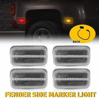 适用于 2015 - 2023 年 GMC Sierra 3500HD 双床 4 件 LED 侧标记灯 227494639 — 第 1/4 张图片