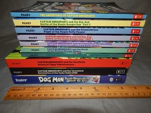 10 dav pilkey kids books LOT the adventures of captain underpants dog man HC PB - Picture 1 of 15