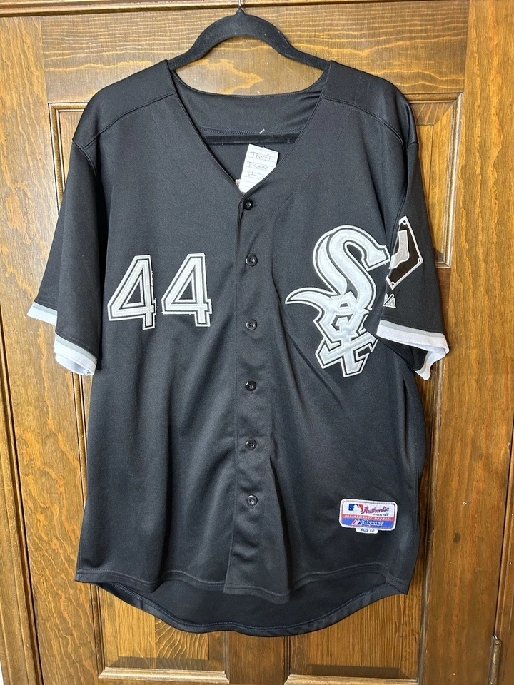 Camiseta de béisbol Jake Peavy Chicago White Sox COSIDA MAJESTUOSA XL negra Foto 1 de 4