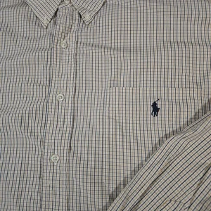 Ralph Lauren Polo Shirt Mens XL Yellow Blue Plaid Blaire Button Down - Picture 1 of 8
