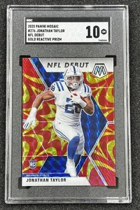2020 Panini Mosaic Jonathan Taylor NFL Debut Gold Reactive Prizm RC #276 SGC 10 - Picture 1 of 3
