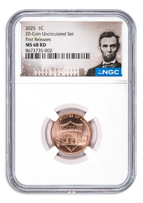 2025 P Lincoln Shield Cent from 20-Coin Unc Mint Set NGC MS68 RD - High Grade! - Image 1 of 2