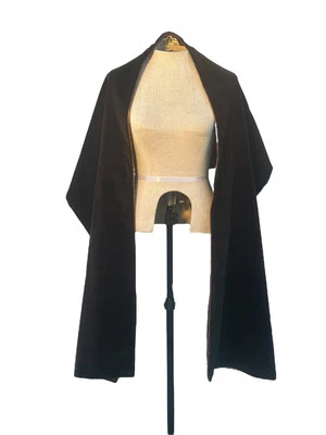 Chal grande marrón terciopelo satinado envolvente vintage años 50 17” X 82” excelente estado Foto 1 de 3