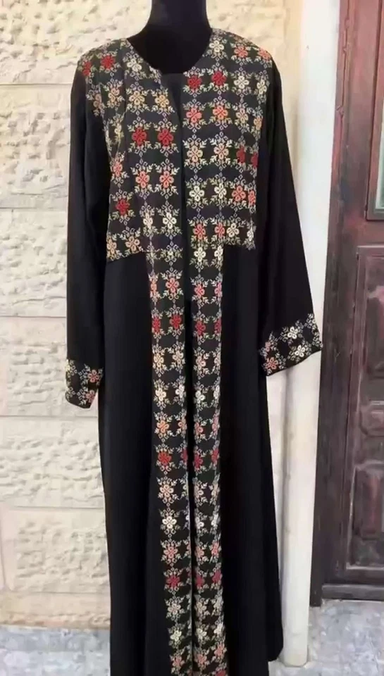 Vestido de noiva vintage palestino feito à mão pontos tecido bordado Thoub - Imagem 1 de 1