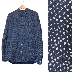 Banana Republic Button Down Shirt Tech Stretch Cotton Slim Flex Large Tall Link - Picture 1 of 7