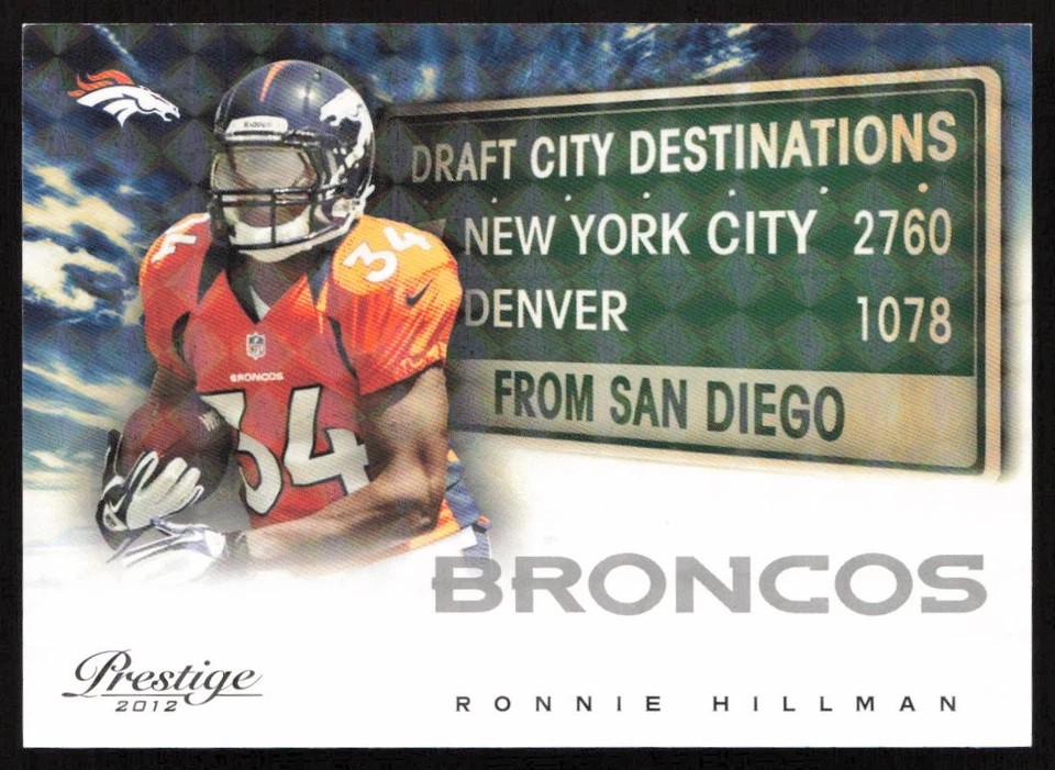2012 Prestige Draft City Destination Holokote /100 Ronnie Hillman #25 Broncos - Image 1 of 2