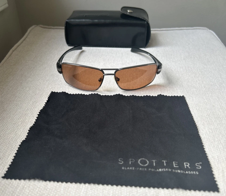 Óculos de sol Spotters Australia duna cor âmbar vintage com estojo e pano - Imagem 1 de 4